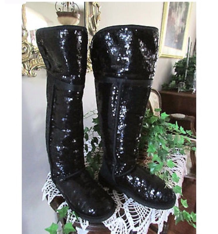 Over the knee sequin Bailey button size 8