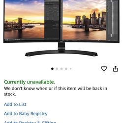 34in Curved Monitor With Stand 