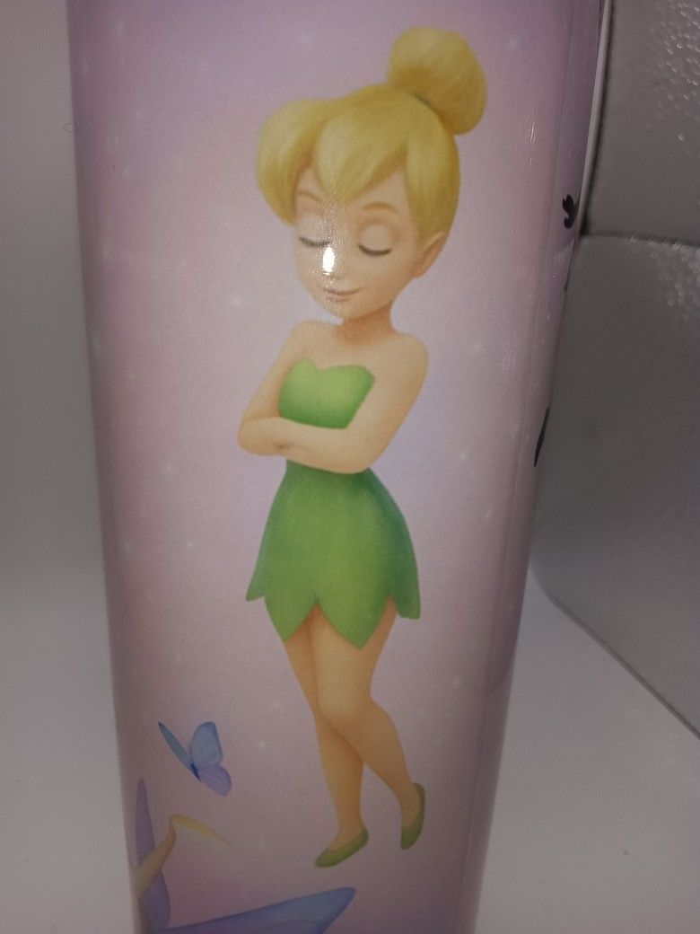 ✨ Glow- In -The -Dark Tinkerbell 20 Oz Stainless Steel- Pink Double-sided Design