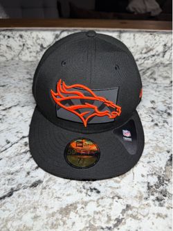 NFL Denver Broncos Black & Orange New Era 59Fifty Hat Size 7/38