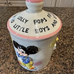 1961 Vintage Disney Glass Canister