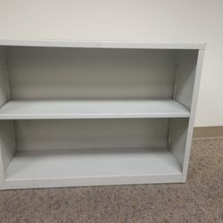 USED WHITE/LIGHT GRAY METAL BOOKCASE $100
