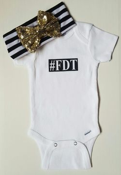 #FDT custom Onesie & Bow set
