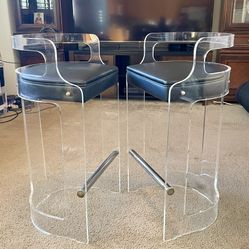 Hill Manufacturing Co. New York • Vintage Mid-Century Acrylic Barstools