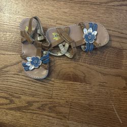Girls size 10 flower sandals