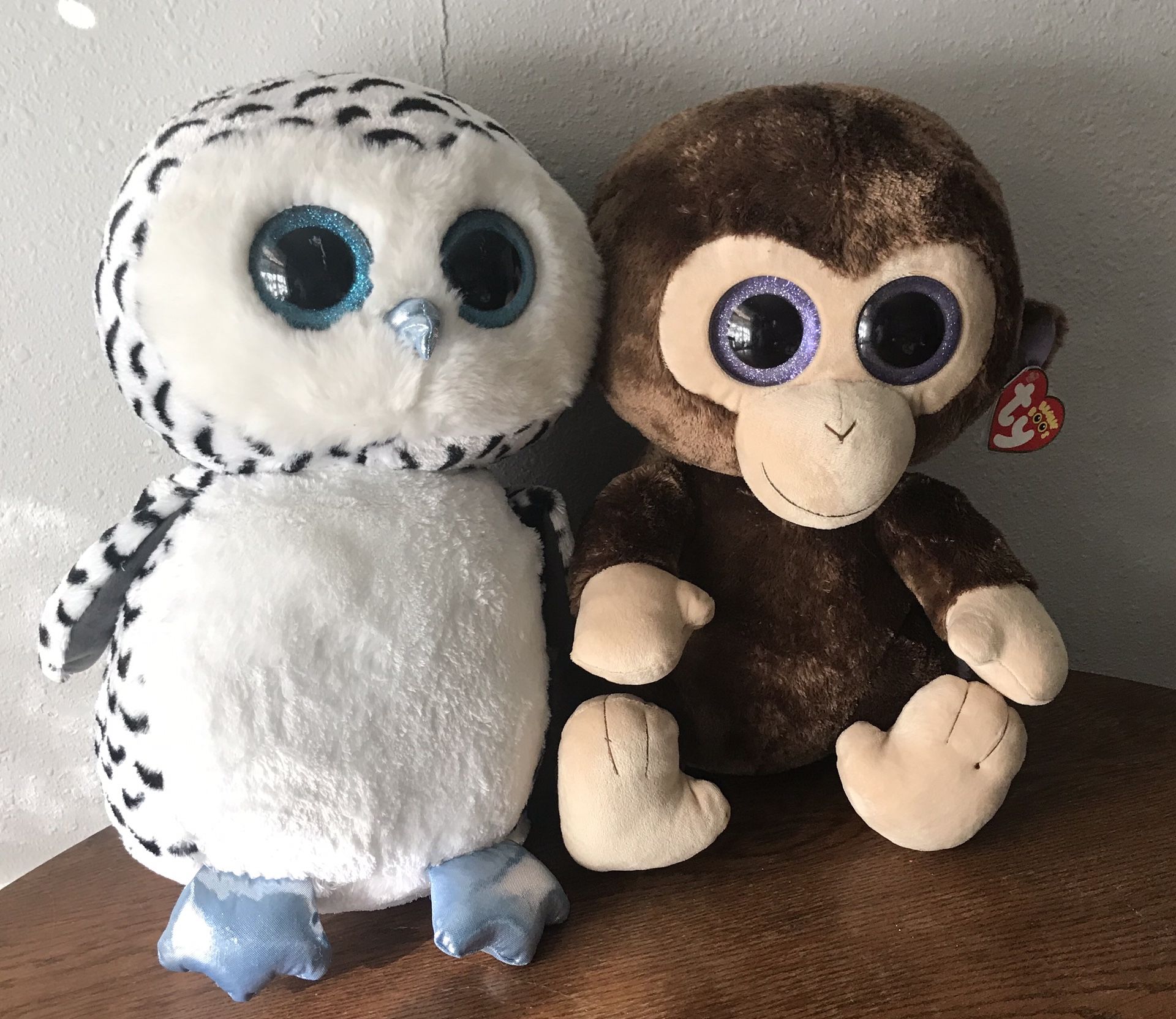 Ty Beanie Boo 5.5”-6” Coconut the Monkey And LUCY the OWL - Ty 6 " Beanie Boos