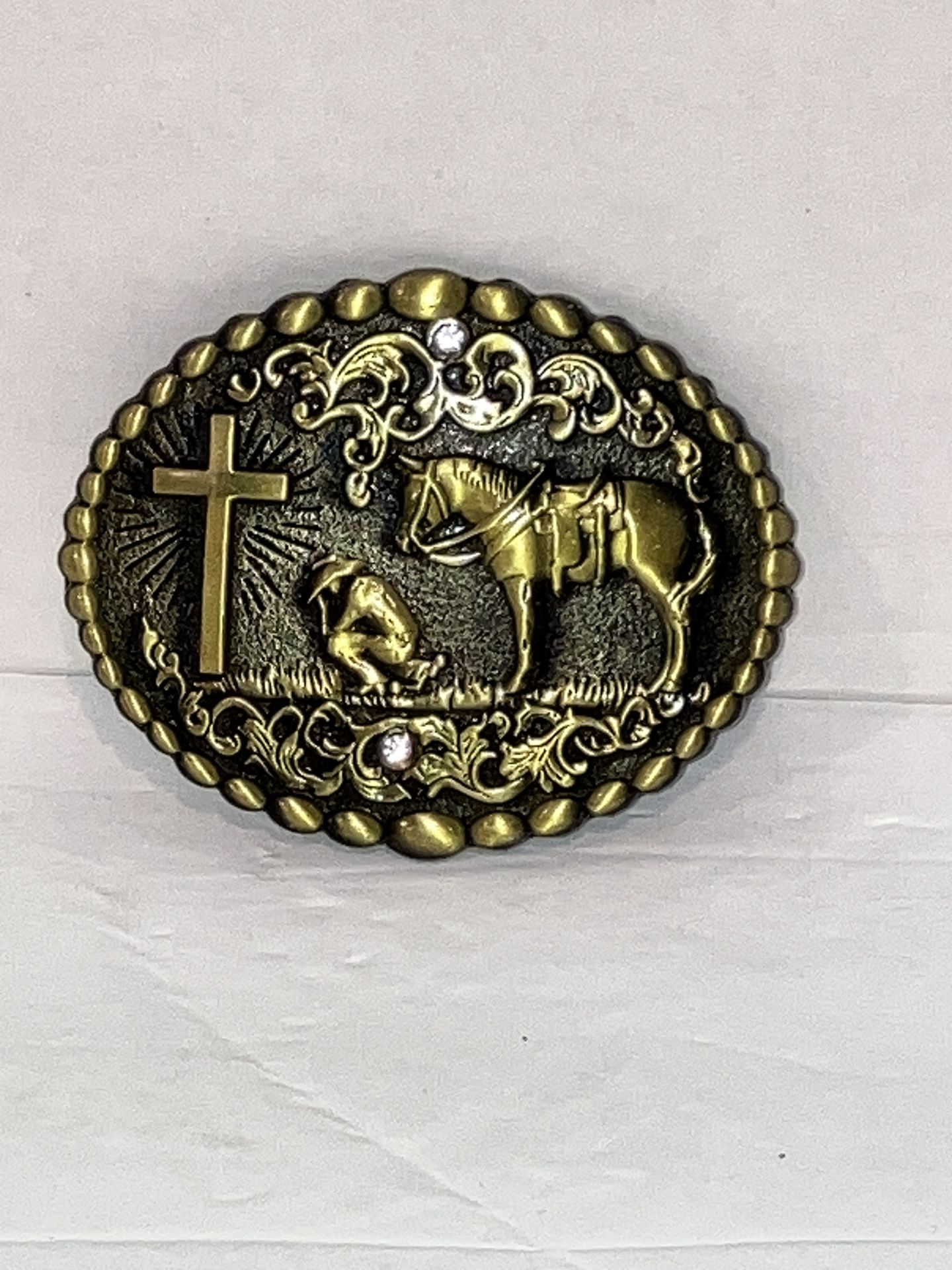 Belt Buckle Praying Cowboy