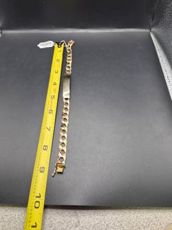 14k Cuban link ID bracelet