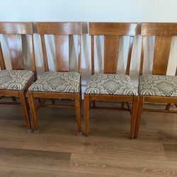 4 Vintage Oak Chairs 