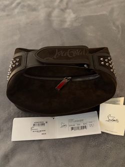 Christina Louboutin Fumky Crosta Spikes Suede Doppler Kit Pouch