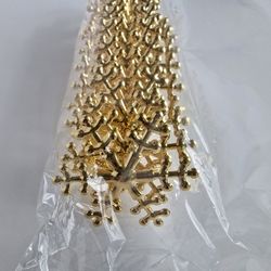 Gold Tone Christmas Flakes Napkin Rings