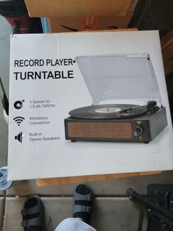 Record Player Turntable with Built-In Speakers