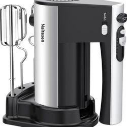 600W Powerful Hand Mixer Electric 10 Speed Powerful with Turbo Kitchen Handheld Mixer for Baking Cake Lightweight & Personal with Egg Baking Beaters D