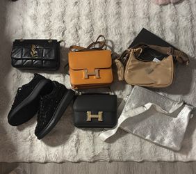 Purse Lot and 1 Pair of Shoes