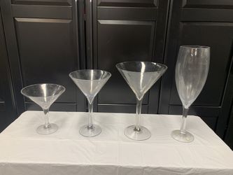 4 Piece Oversized Martini &  Wine Glasses