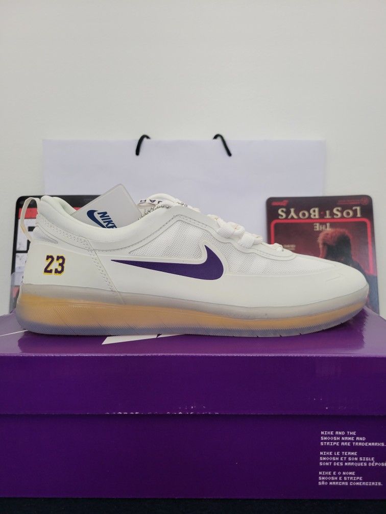 Nike SB Nyjah Free 2 "LAKERS" Lebron James ✅️ Size 9.5 🆕️ Brand New, DS, 100% Authentic 🔸️DA3439-100 🔥🔥