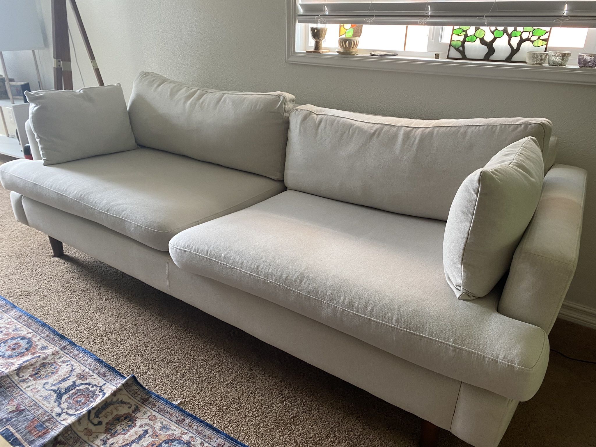 All Modern White Sofa 83 Inches 