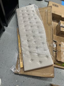 Beige Queen Fabric Headboard