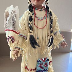 Collectible Porcelain Native American Doll