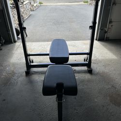 Hudson Steel Co. Weight Bench With Weights And Bar