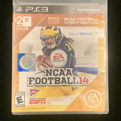 SONY PLAYSTATION 3 PS3 GAME NCAA FOOTBALL 14 WALMART EXCLUSIVE COMPLETE (RARE) Post Nintendo Era 