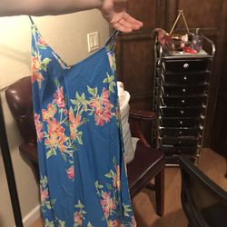 Tommy Bahama Like New Sun Kilies Double Strapped Scarf Dress 