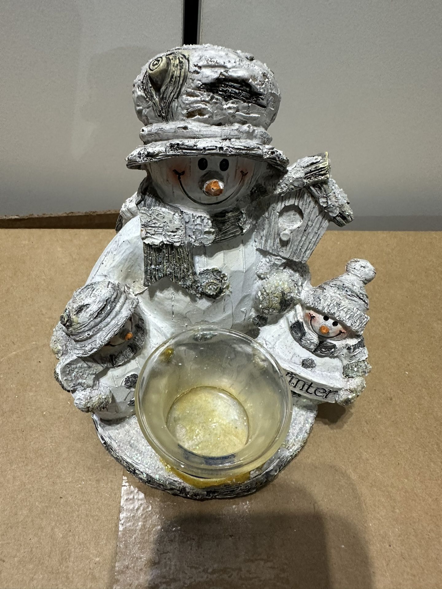 Candle Holder Snow Man