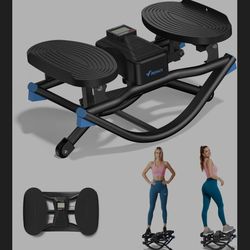 Merach Rocking Stepper Ski Machine with 3D Motion Stepper Design Side Sepper Machine for Home Workout - 330 lbs Capacity, Compact & Space-Saving Desig