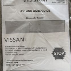 7.1 cu ft Vissani Refrigerator – Like New (Under Warranty)