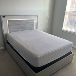 Queen Bed Frame and Mattress 