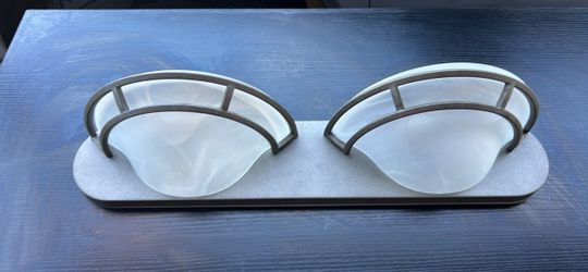 Double Vanity Light Fixture Frosted Glass