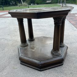 OCTAGONAL WOODEN AIDE TABLE