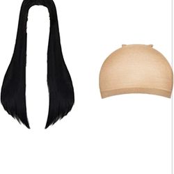 Wig With Wig Cap NEW black Wig Morticia Addams Wig Etc..