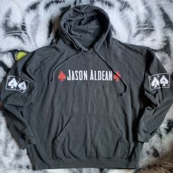 Rare Vintage Jason Aldean Ace Of Spades Official Concert Hoodie Jacket Sz 2xl
