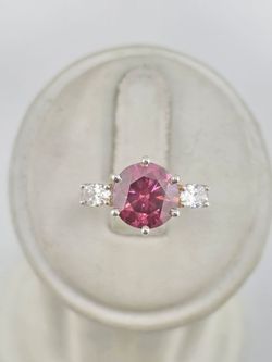 14k gold 3.06ct igi vs1 fancy vivid pink lab diamond engagement ring
