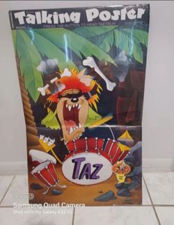 Vintage Looney tunes Taz talking poster