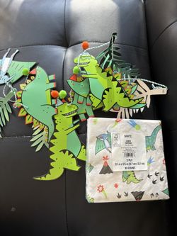 dinosaur Banner And Party Napkins