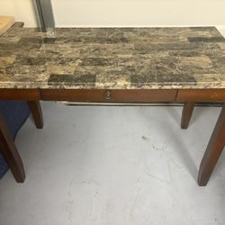 Faux Marble Top Desk with Drawer