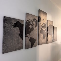 Large World Map Canvas 