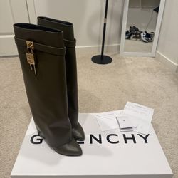 GIVENCHY Shark Lock Leather Boots