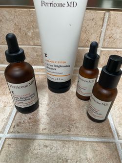 Perricone MD Vitamin C Ester Brightening Clenaser Peel Serum Set Bundle