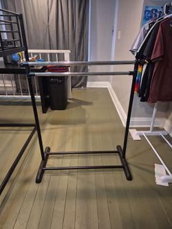 2 tier black clothing rack