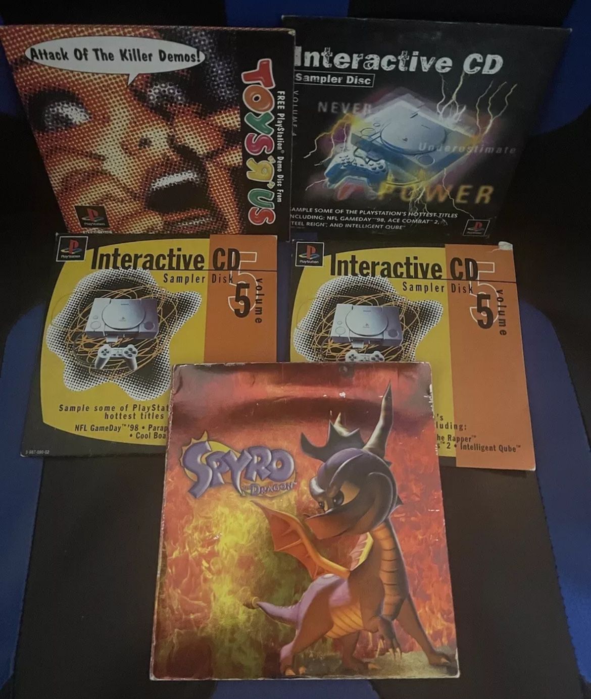 Spyro The Dragon Sony PlayStation 1 PS1 Demo Disc W/ case and 4 more demo discs