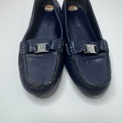 Ralph Lauren Navy Blue Leather Loafers Size 7