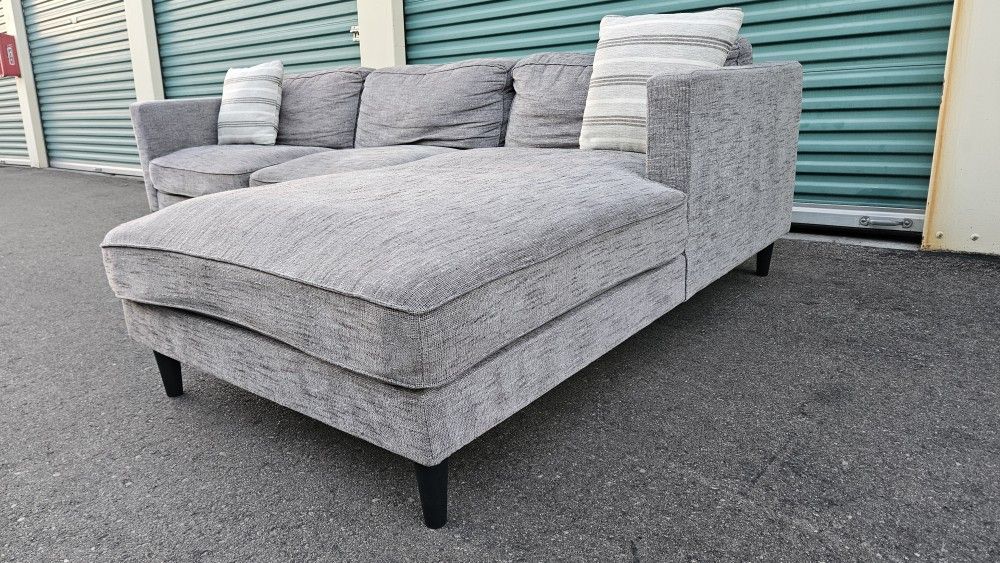 FREE DELIVERY!!! Living Spaces "Cosmos" 2pc Sectional GRAY Couch (50% OFF!!!!)