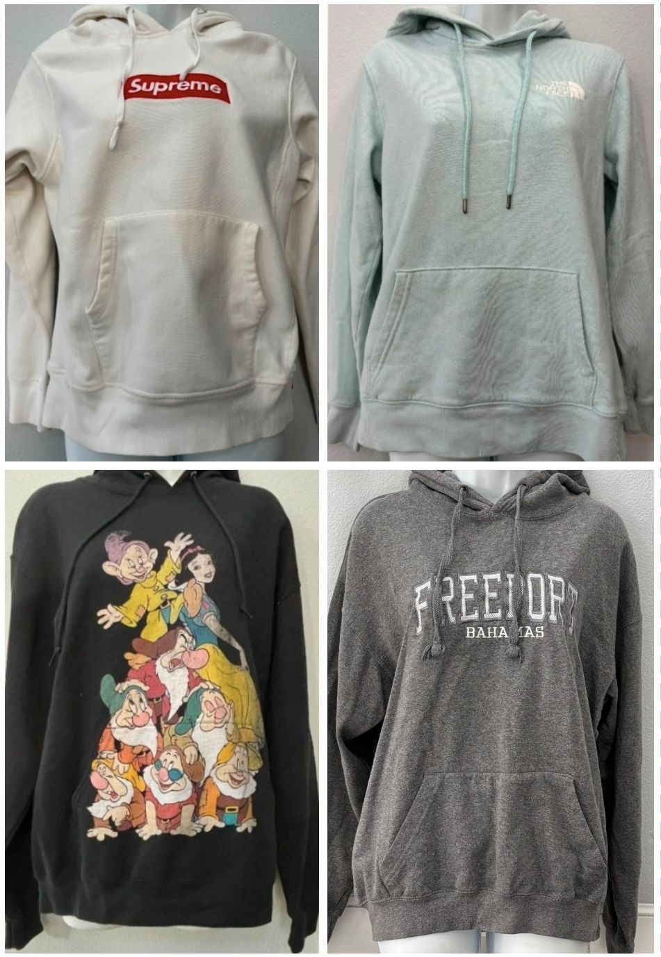 lot of 4 hoodie sweatshirts supreme north face disney - adult S / M