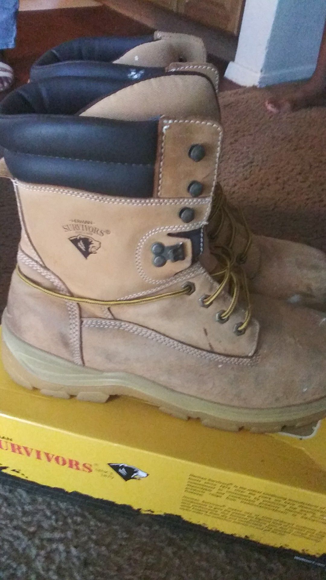 Herman Survivors Steel Toe Work Boots asking 20$ size 13 in Fair Condition