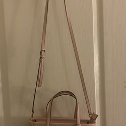 Michael Kors Blush Pink MK Logo Satchel with Adjustable Strap