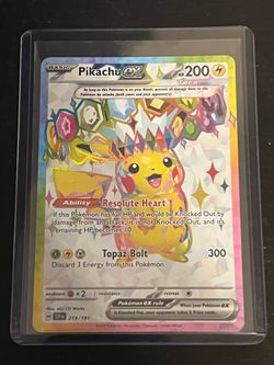 Pokemon Pikachu ex 219/191 SV08 Surging Sparks Hyper Rare Tera Full Art #1