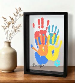 Family Handprint Kit for 4/5 Handprint Frame 12.3"x8.7" 5 Acrylic Layers